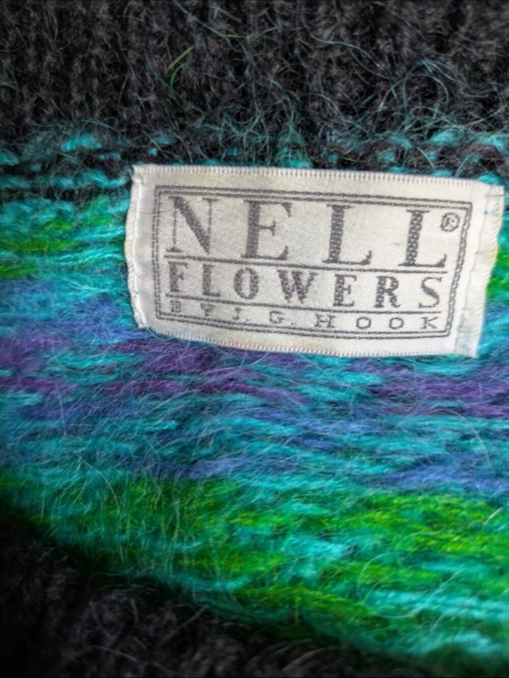 Nell Flowers By J.G. Hook Vintage Mohair Winter Ice Sweater Size Medium - Picture 4 of 6
